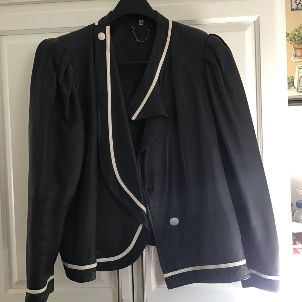 Vintage leather skirt and jacket set